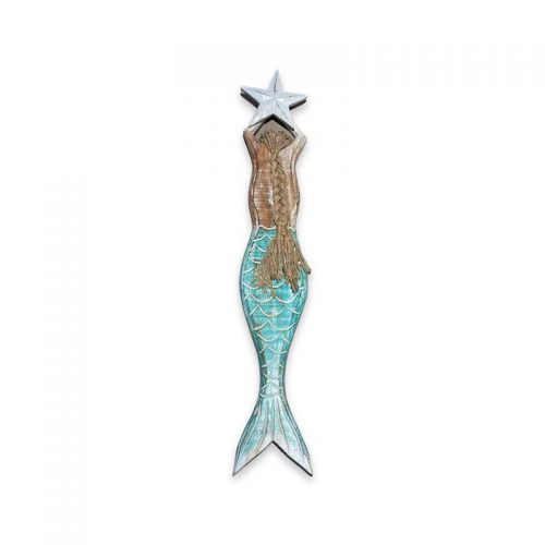 Figura decorativa "Sirena" en color turquesa